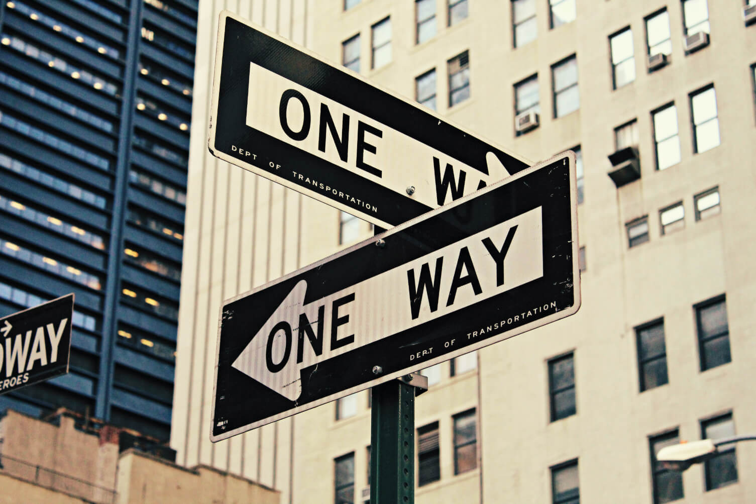 New York City One Way Street Signs